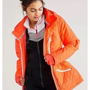 Free People Movement All Prepped Ski Jacket Size Medium in Neon Peach